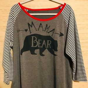 Super Cute “Mama Bear” raglan shirt